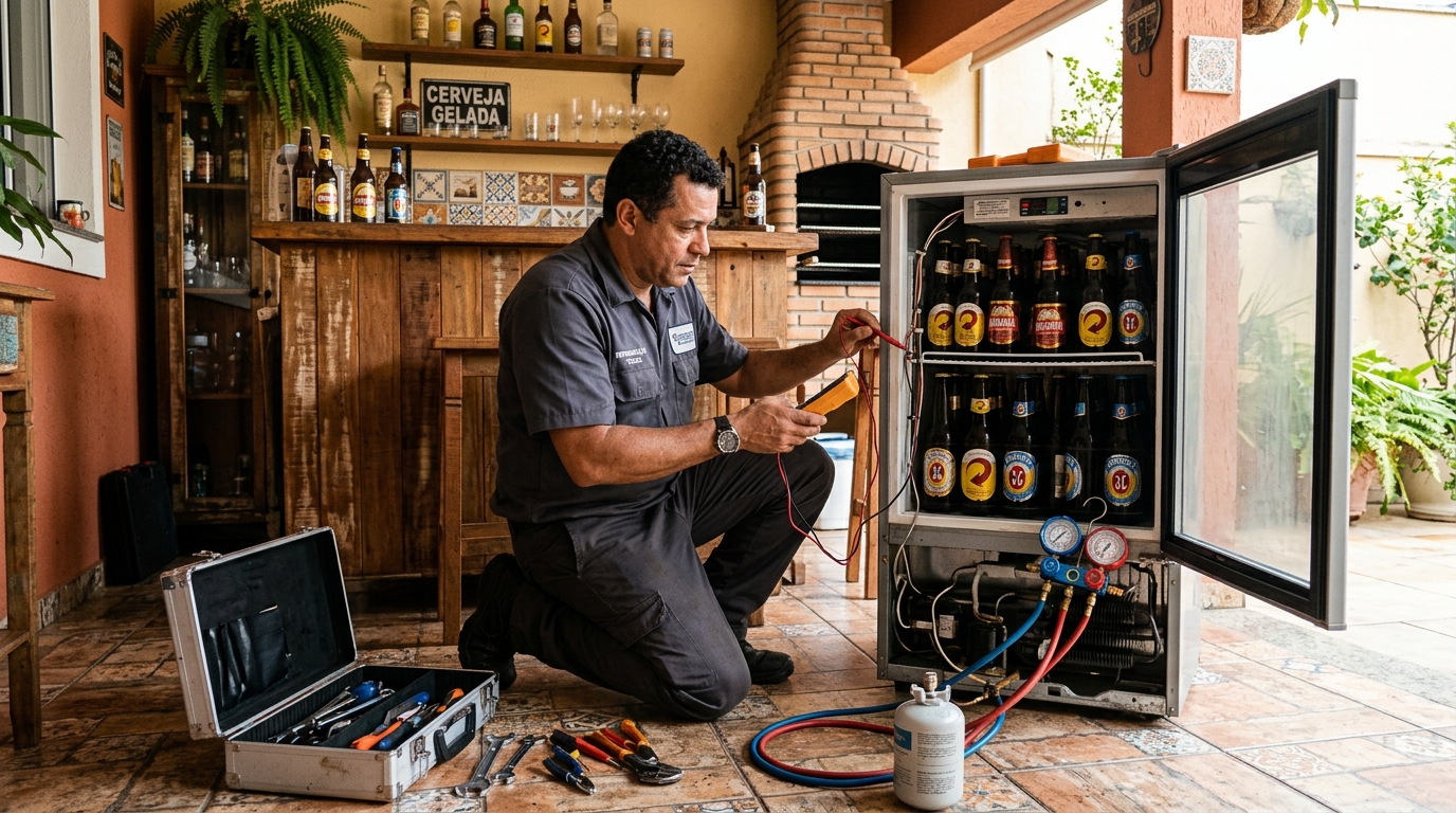 Aplicação de gás refrigerante em cervejeira atendida em Mogi das Cruzes‑SP